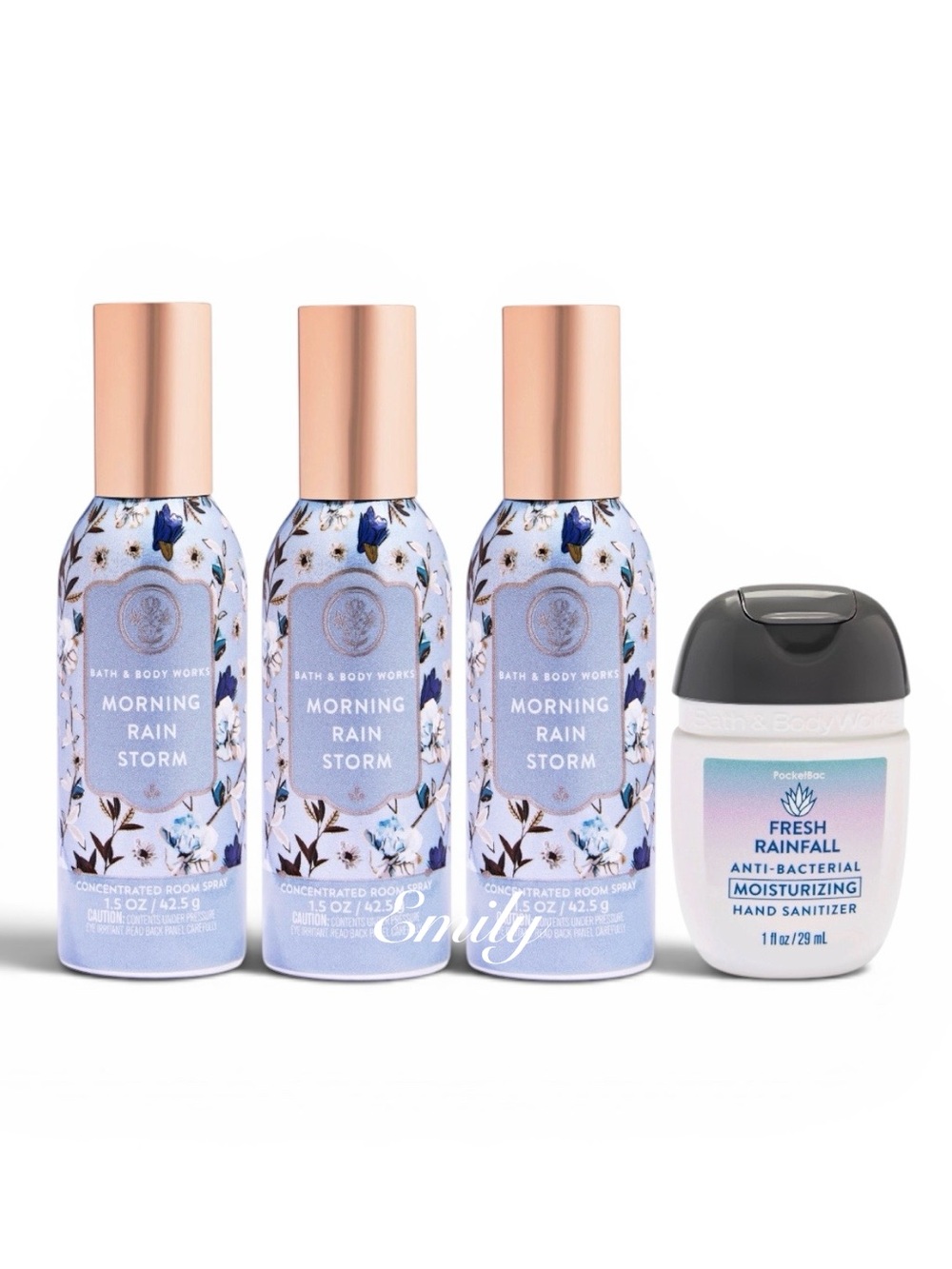 3X Bath & Body Works MORNING RAINSTORM Concentrated Room Spray Bundle